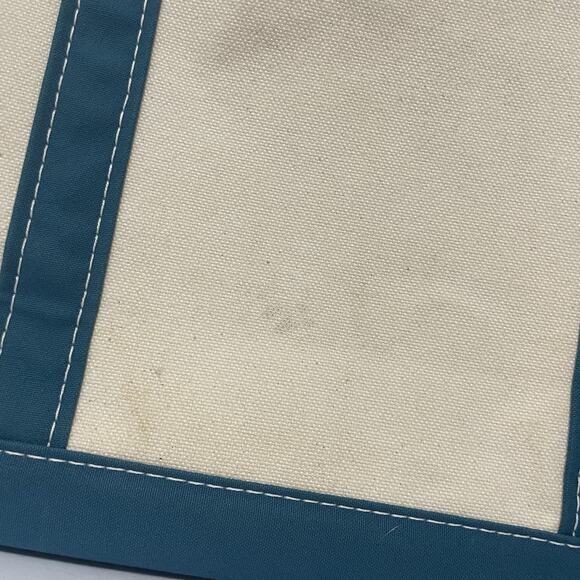 LL Bean Boat and Tote Canvas Bag Meduim USA Teal Blue Embroidered MiMi -See Pics - Picture 9 of 16